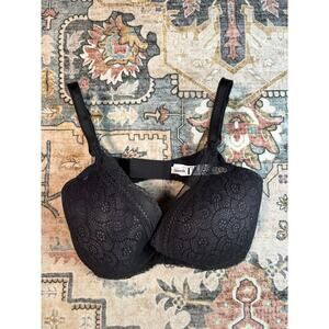 Chantelle Bra Black Lace Comfort Support No Wire Size 32 E or DDD